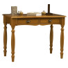 Table à écrire style anglais pin miel 2 tiroirs 38150