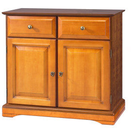 Buffet 2 Portes 2 Tiroirs Merisier 2 Niches L 82.4 H 77.2 P 41 cm