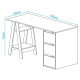 Bureau 1 Tréteau et Caisson 3 Tiroirs Dimensions