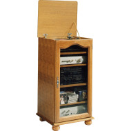 Rack Hi Fi chêne 1 porte vitrée 5615