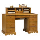 Bureau du notaire + surmeuble style anglais pin miel 11 tiroirs