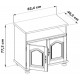 Meuble TV chêne 2 portes Plateau pivotant tabl. coulissante 5609AR