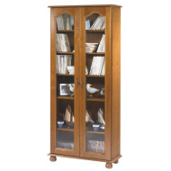 Vitrine Bibliothèque 2 Portes Vitrées Chêne 6 Niche L 82.4 H 182.2 P 33 cm