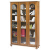 Vitrine Bibliothèque Chêne 3 Portes Vitrées 12 Niches L 120.6 H 182.2 P 33 cm