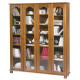 Vitrine Bibliothèque Chêne 4 Portes Vitrées 18 Niches L 158.8 H 182.2 P 33 cm