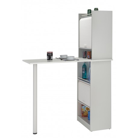 Table de cuisine et 2 Meubles de rangement Blancs