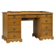 Bureau Ministre Pin Miel Style Anglais Charme 9 Tiroirs L 137.5 H 74.7 P 58.3 cm