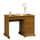 Bureau 1 Caisson Pin Miel 5 Tiroirs 1 Etagère L 100 H 74.7 P 58.3 cm