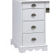 Bureau 2 Caissons Blanc 9 Tiroirs de Style Anglais L 137.5 H 74.7 P 58.3 cm