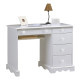 Bureau 1 Caisson 5 Tiroirs Blanc 1 Etagère Style Anglais L 100 H 74.7 P 58.3 cm