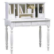 Meuble Secrétaire Blanc Style Anglais 4 Tiroirs 7 Niches L 100 H 114.3 P 56.4 cm