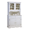 Buffet Vaisselier Blanc 4 Portes Style Anglais 6 Niches L 101 H 186 P 42 cm