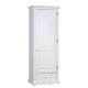 Bonnetière Blanche Style Anglais 1 Porte 1 Tiroir 4 Niches L 70 H 186 P 42 cm