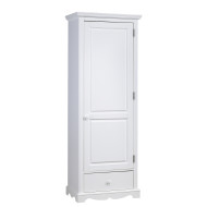 Bonnetière Blanche Style Anglais 1 Porte 1 Tiroir 4 Niches L 70 H 186 P 42 cm