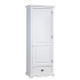 Bonnetière Blanche Style Anglais 1 Porte 1 Tiroir 4 Niches L 70 H 186 P 42 cm