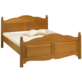 Lit 2 Places Pin Massif Miel Couchage 160x200 Style Anglais L 169 H 100 P 208 cm