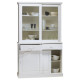 Vaisselier Blanc 4 Portes Coulissantes 2 Tiroirs 5 Niches L 121 H 198.8 P 42.3 cm