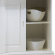 Vaisselier Blanc 4 Portes Coulissantes 2 Tiroirs 5 Niches L 121 H 198.8 P 42.3 cm