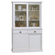 Vaisselier Blanc 4 Portes Coulissantes 2 Tiroirs 5 Niches L 121 H 198.8 P 42.3 cm