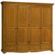 Armoire Penderie Pin Miel 4 Portes 4 Tiroirs 6 Niches L 212 H 195 P 54 cm