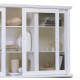 Vaisselier Blanc 6 Portes Coulissantes 3 Tiroirs 10 Niches L 178.6 H 199 P 42.3 cm