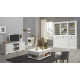 Vaisselier Blanc 6 Portes Coulissantes 3 Tiroirs 10 Niches L 178.6 H 199 P 42.3 cm