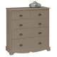 Commode 5 Tiroirs Taupe Style Anglais L 96.2 H 97.4 P 42.5 cm