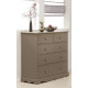 Commode 5 Tiroirs Taupe Style Anglais L 96.2 H 97.4 P 42.5 cm