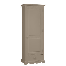 Armoire Bonnetière Taupe Style Anglais 3 Etagères 4 Niches L 70 H 186 P 42 cm