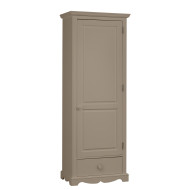 Armoire Bonnetière Taupe Style Anglais 3 Etagères 4 Niches L 70 H 186 P 42 cm