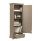 Armoire Bonnetière Taupe Style Anglais 3 Etagères 4 Niches L 70 H 186 P 42 cm