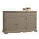 Buffet Taupe Style Anglais 3 Portes 3 Tiroirs 4 Niches L 146.6 H 89.6 P 42.5 cm