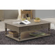 Table Basse Taupe 2 Tiroirs Va-et-Vient 1 Niche L 100 H 38 P 70 cm