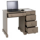 Bureau Taupe 1 Caisson 5 Tiroirs de Style Charme Anglais L 100 H 74.7 P 58.3 cm