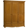 Armoire Penderie Pin Miel 3 Portes 3 Tiroirs 6 Niches L 164.3 H 194.8 P 54.5 cm