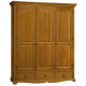 Armoire Penderie Pin Miel 3 Portes 3 Tiroirs 6 Niches L 164.3 H 194.8 P 54.5 cm