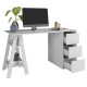 Bureau Tréteau et Caisson 3 Tiroirs Blanc 2 Niches L 135 H 75 P 60 cm