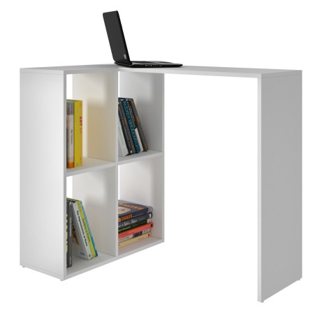 Bureau d'Angle et Rayonnage Blanc L 90 H 77 P 58.8 cm