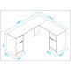 Bureau d'Angle Blanc 2 Caissons 2 Portes 1 Tiroir 1 Niche L 160 H 78.5 P 134.5 cm