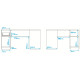 Bureau d'Angle Blanc 2 Caissons 2 Portes 1 Tiroir 1 Niche L 160 H 78.5 P 134.5 cm