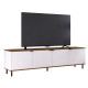 Meuble TV 80 Pouces 4 Portes 4 Niches Châtaignier et Noir