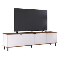 Meuble TV 80 Pouces 4 Portes 4 Niches Châtaignier et Noir