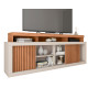 Meuble TV 70 Pouces Chêne et Gris 2 Portes