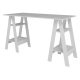 Bureau 2 Tréteaux 4 Niches 4 Etagères Blanc L 135 H 75 P 60 cm