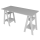 Bureau 2 Tréteaux 4 Niches 4 Etagères Blanc L 135 H 75 P 60 cm