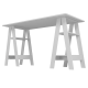 Bureau 2 Tréteaux 4 Niches 4 Etagères Blanc L 135 H 75 P 60 cm