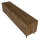 Meuble TV 80 Pouces 4 Portes 4 Niches Châtaignier L 183 H 49 P 38 cm