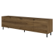Meuble TV 80 Pouces 4 Portes 4 Niches Châtaignier L 183 H 49 P 38 cm