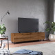 Meuble TV 80 Pouces 4 Portes 4 Niches Châtaignier L 183 H 49 P 38 cm