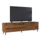 Meuble TV 80 Pouces 4 Portes 4 Niches Châtaignier L 183 H 49 P 38 cm